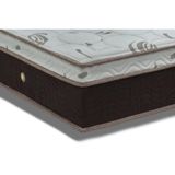 Cama Box Baú: Colchão Molas Superpocket Ensacadas Ortobom Sleep King Látex + Base Crc Suede Brown (186x198)