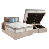 Cama Box Baú Queen: Colchão Molas Ensacadas King Best Clean + Base Crc Suede Clean (158x198)