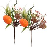 Kit 8 Arranjos Artificial Decoração Páscoa Ovos Coelho 23cm