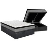 Cama Box Baú Queen: Colchão Molas Ensacadas Orthoflex Titan + Base Crc Suede Gray (158x198)