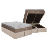 Cama Box Baú King: Colchão Molas Masterpocket Ensacadas Probel Prolastic Guardian + Base Crc Suede Clean (193x203)
