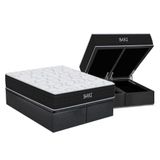 Cama Box Baú Queen: Colchão Espuma D45 Orthoflex Bari + Base Crc Courano Gray (158x198)