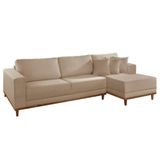 Sofá Cronos Linho 4lug Chaise Lado Direito Meu Sofá Online A226 Linho Bege