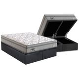 Cama Box Baú Queen: Colchão Molas Masterpocket Ensacadas Probel Perfil Springs + Base Crc Suede Gray (158x198)