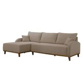 Sofá Albano Veludo 300 Chaise Lado Esquerdo Meu Sofá Online B002 Veludo Capuccino