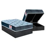 Cama Box Baú Queen: Colchão Espuma D45 Orthoflex Comfortpedic + Base Crc Courano Gray (158x198)