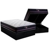 Cama Box Baú Queen: Colchão Molas Masterpocket Ensacadas Herval Maxspring Málaga + Base Crc Suede Black (158x198)