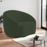 Poltrona Decorativa Curva Sala Recepção Alemanha Linho Verde
