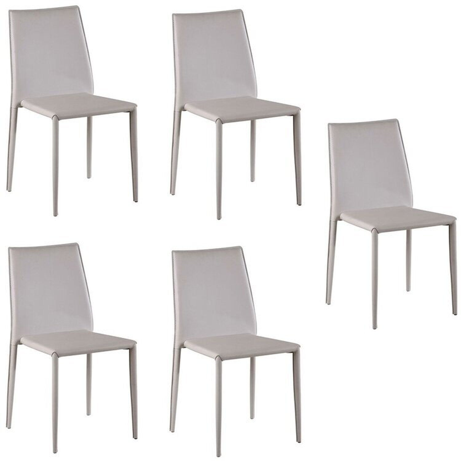 Kit Com 5 Cadeiras De Jantar Amanda Pvc Nude