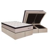 Cama Box Baú Queen: Colchão Molas Ensacadas Orthoflex Memory Hp + Base Crc Suede Clean (158x198)