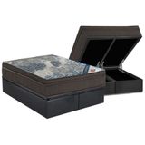 Cama Box Baú Queen: Colchão Molas Superpocket Ensacadas Ortobom Iso - Base Crc Suede Gray (158x198)