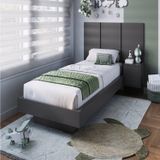 Cama Solteiro Suspensa Com Cabeceira E Mesa De Apoio 80/90 Zurique Grafite