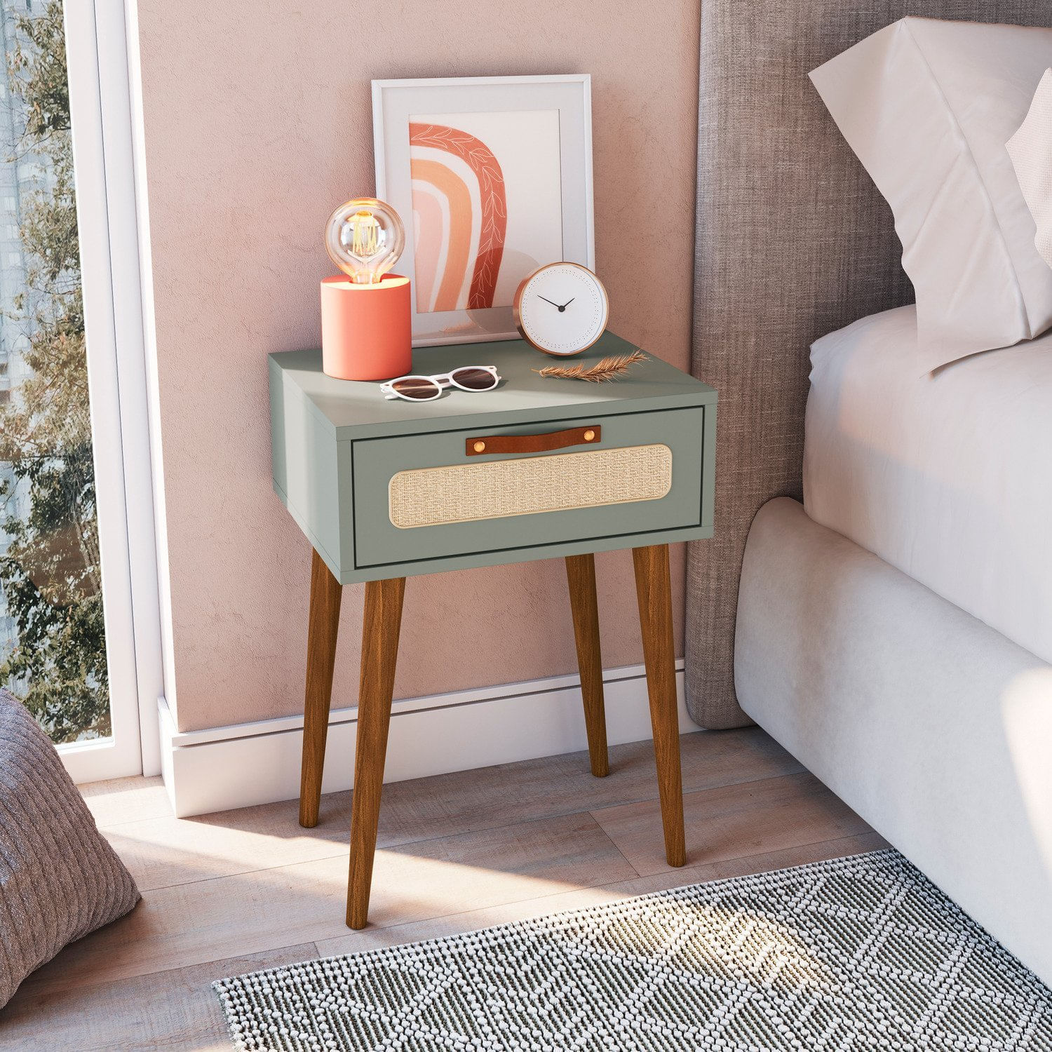 Mesa Cabeceira Retrô Verti Para Quarto Verti