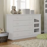 Cômoda Infantil 4 Gavetas 1 Porta 100 Mdf Eloísa Phoenix Baby