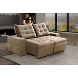 Sofá Retrátil E Reclinável 2 Lugares Pará Suede Cappuccino