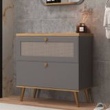 Gabinete De Banheiro 80cm Sem Cuba Ref 800 Cinza /itapuã