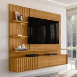 Rack Com Painel Suspenso Atena Para Sala De Estar Cumaru
