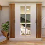 Guarda-roupa Casal 6 Portas 1 Gaveta Mathias Branco/marrom