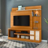 Estante Home Theater Para Tv Até 55 Polegadas 1 Porta 4 Prateleiras Alan Cinamomo/off White