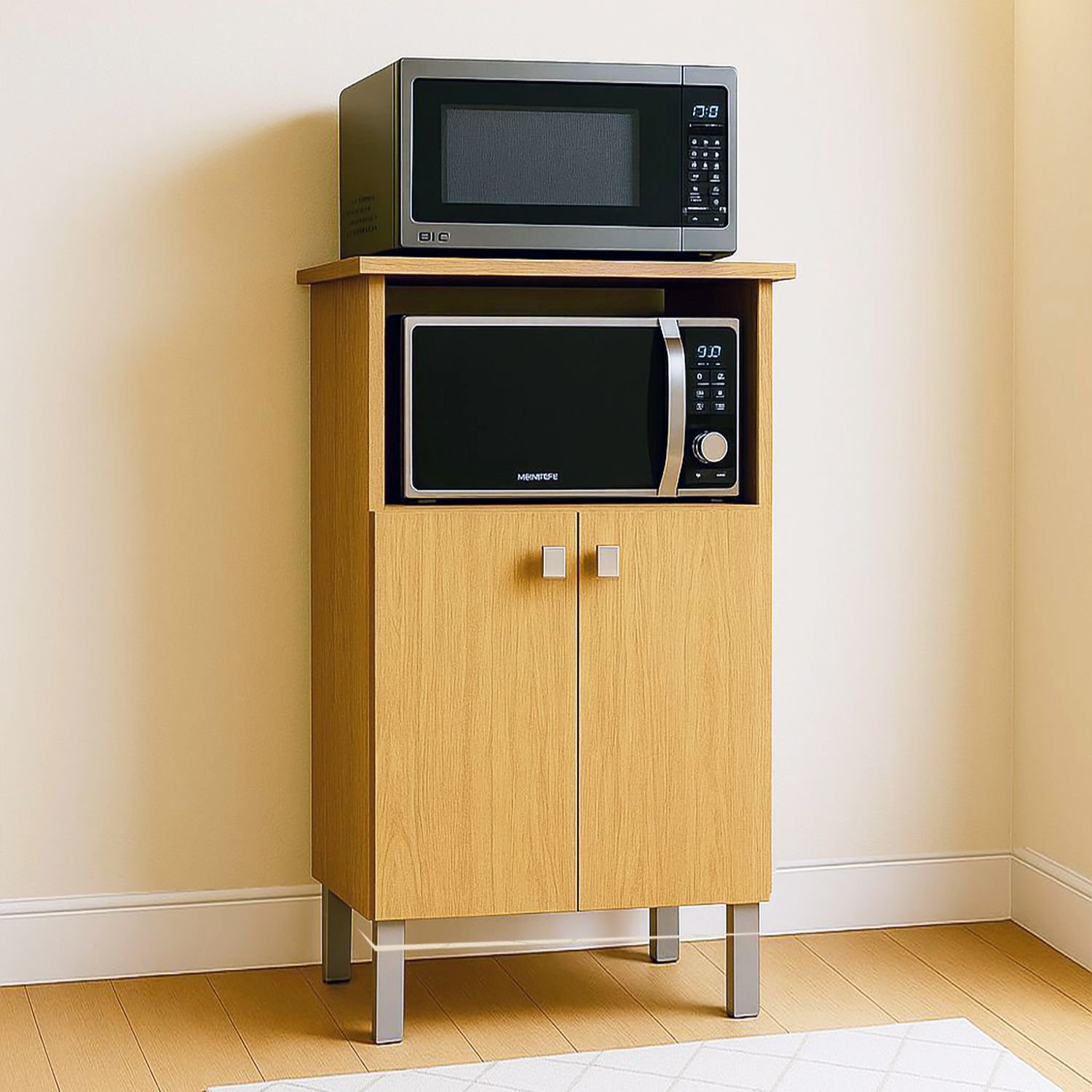 Balcão 2 Fornos Forno E Microondas Com 2 Portas E Prateleira Manchester