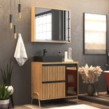 Gabinete De Banheiro 80cm Com Cuba E Armário Ref 821 Itapuã/portoro