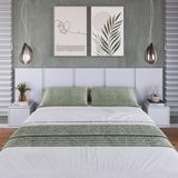 Cabeceira Para Cama De Casal Com Mesas De Cabeceira Zurique Branco