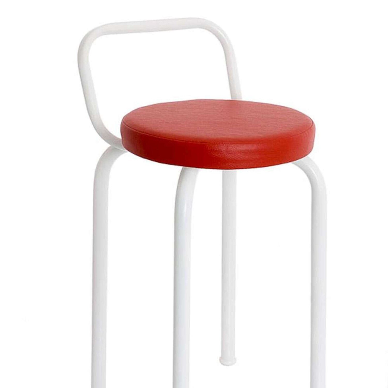 Banco Baixo Premium 47 Cm Para Cozinha Vermelho/branco