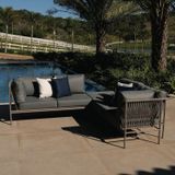 Conjunto Jardim E Varanda 1 Chaise Direita 1 Chaise Esquerda 1 Puff Cabecasa Madeiramadeira Champanhe/cinza Mesclado