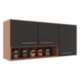 Aéreo 3 Portas 120cm E Nicho Decorativo Madeirado