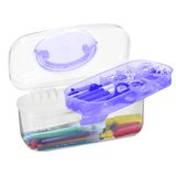 Caixa Maleta Multiuso Organizadora Manicure Maquiagem Azul