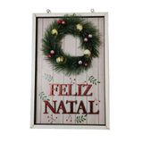Quadro Decorativo Natalino Feliz Natal Guirlanda Com Bolinhas Comemoraçao Parede Porta Loja Casa Decorativo Sala Quato