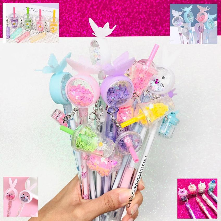 Kit Papelaria Tons Rosa Fofa Kawaii Cor Rosa Escolar Neon - imagem 4
