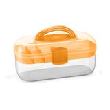 Caixa Maleta Multiuso Organizadora Manicure Laranja