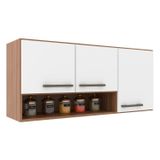 Aéreo 3 Portas 120cm E Nicho Decorativo Madeirado
