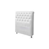 Cabeceira De Cama Box Solteiro 88cm Pádua Couro Branco