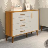Cômoda Sapateira Infantil 4 Gavetas 1 Porta Isis Areia/savana