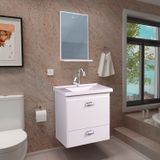 Gabinete De Banheiro Com Espelheira Kit Guarulhos 50cm Branco