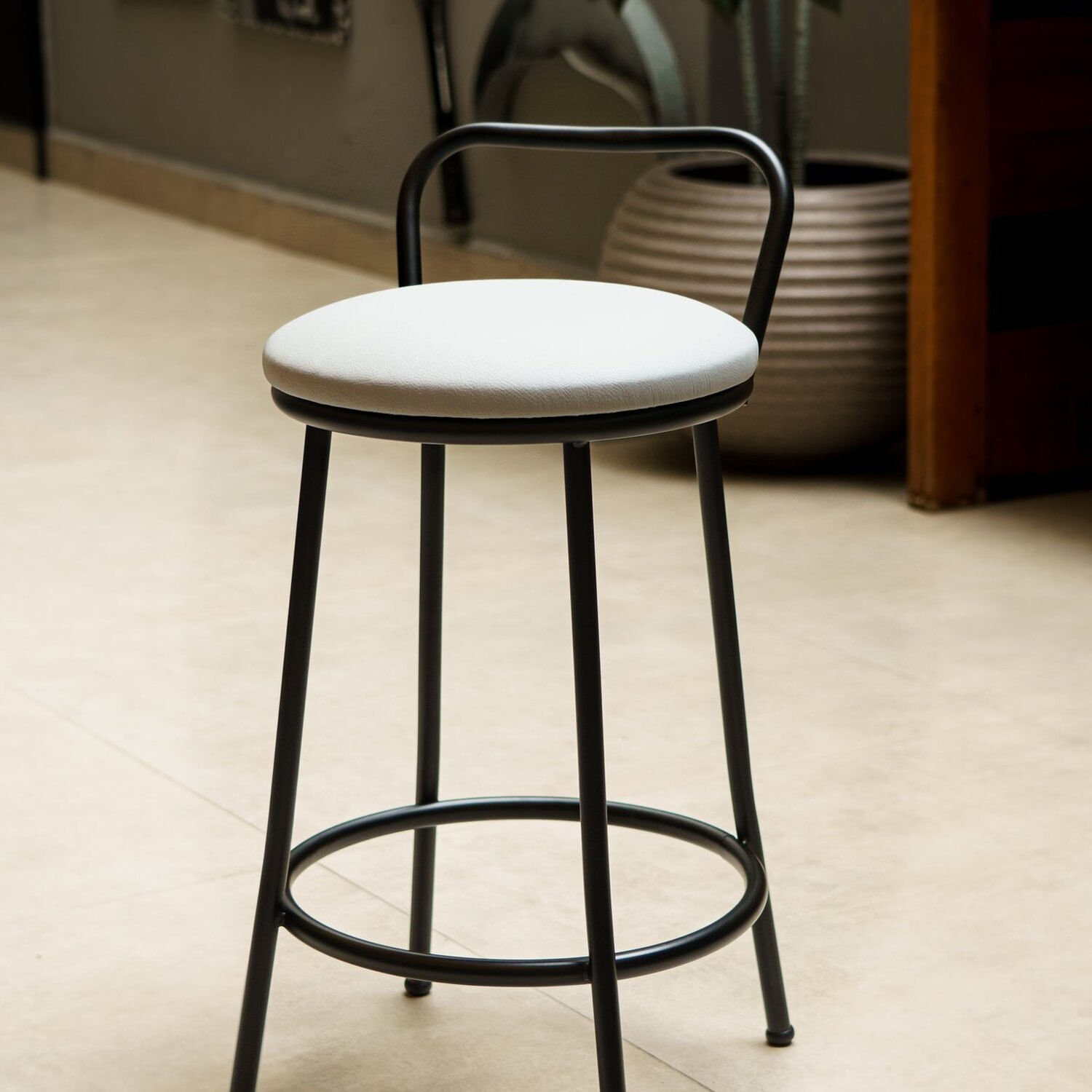 Banqueta De Assento Fixo File 47cm Branco