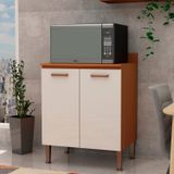 Balcão Armário Multiuso Para Cooktop Com 2 Portas 100% Mdf Freijó/branco