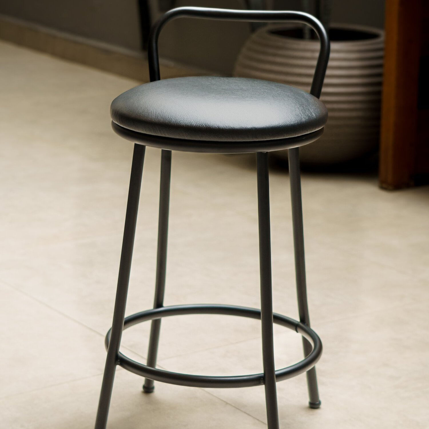 Banqueta Para Cozinha File 47cm Preto