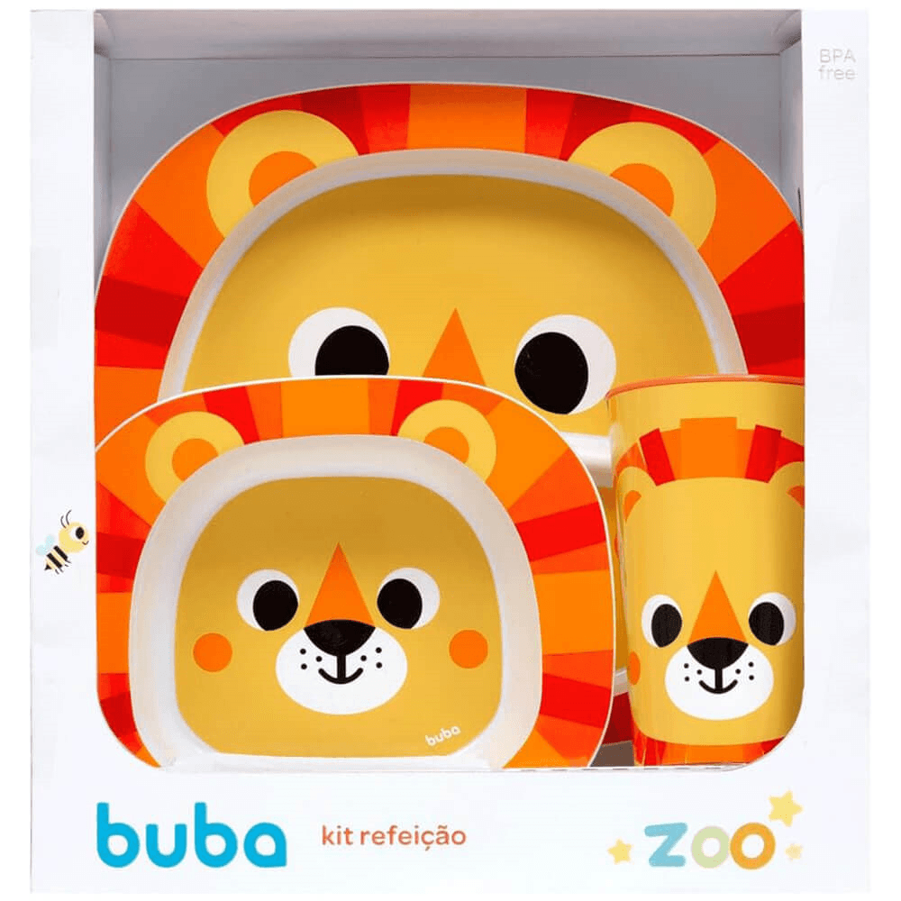 Kit Refeicao Bubazoo Leao 3 Pecas Buba