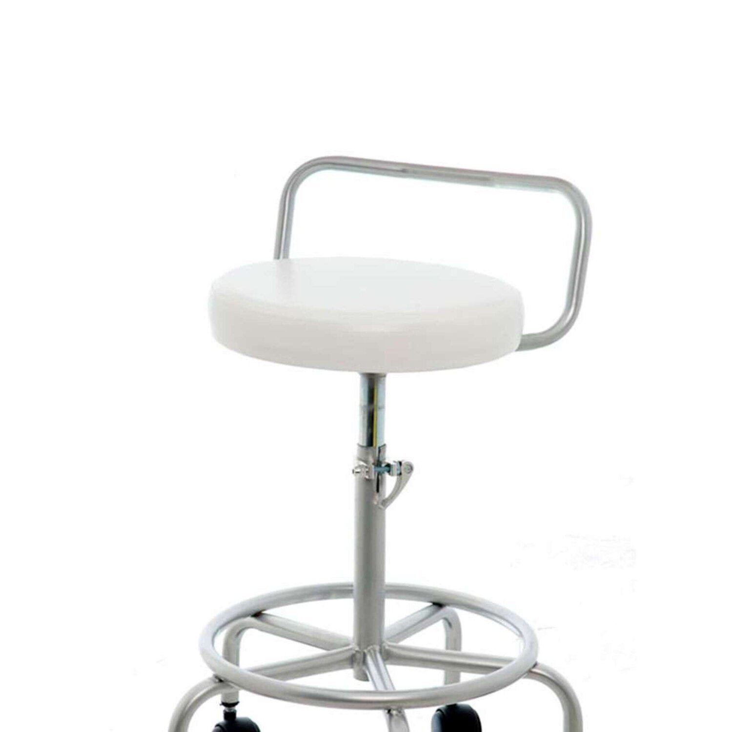 Banco Regulavel E Giratorio Com Pistao Branco