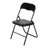 Cadeira Lena Dobrável Or Design com Estrutura Resistente em Aço Pintado Preto