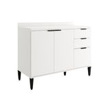 Gabinete De Cozinha Modulado Balcão Alpha 2506 3 Portas E 2 Gavetas Com Tampo 120cm Branco