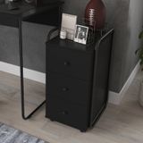 Gaveteiro Criare Com 3 Gavetas Design Moderno Preto