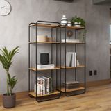 Estante Para Livros Estilo Industrial Criare Preto/nature