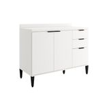 Gabinete De Cozinha Modulado Balcão Alpha 2506 3 Portas E 2 Gavetas Sem Tampo 120cm Branco