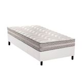 Conjunto Box Solteiro: Colchão Espuma Paropas D28 - Master Ag80 Prata Double Face 17 + Base Crc Courano White (88x188)