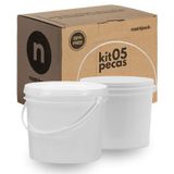 Balde Para Fermentar Vinho 1.8l Branco 5 Pçs