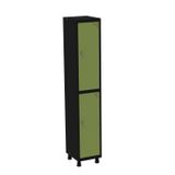 Roupeiro Em Aço Mt 1v 2 Portas - Fechadura Preto/verde Miró
